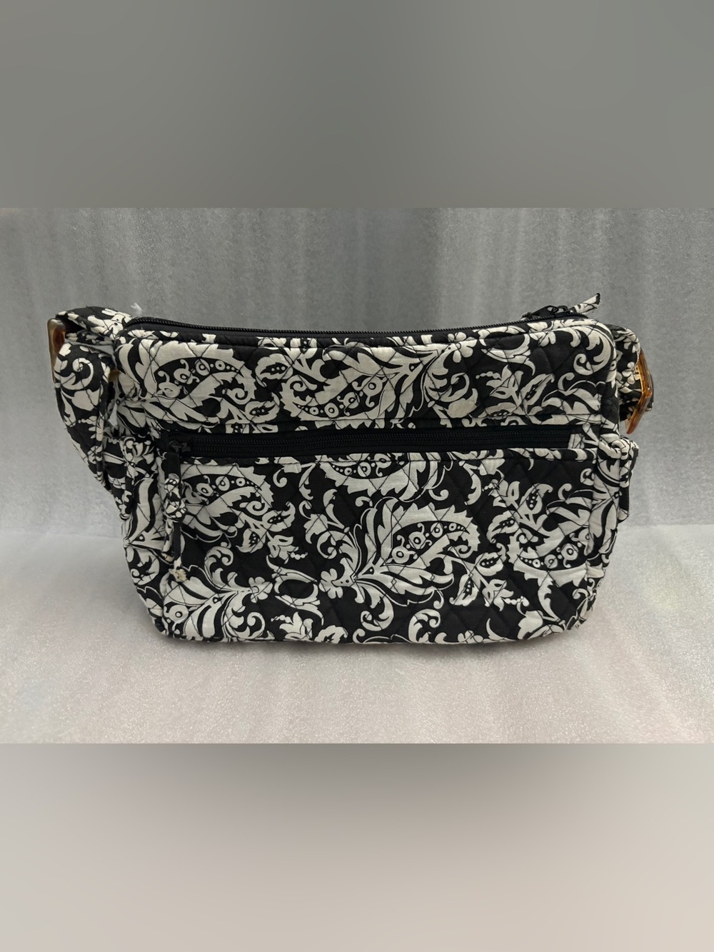 Black and White Floral Crossbody Bag